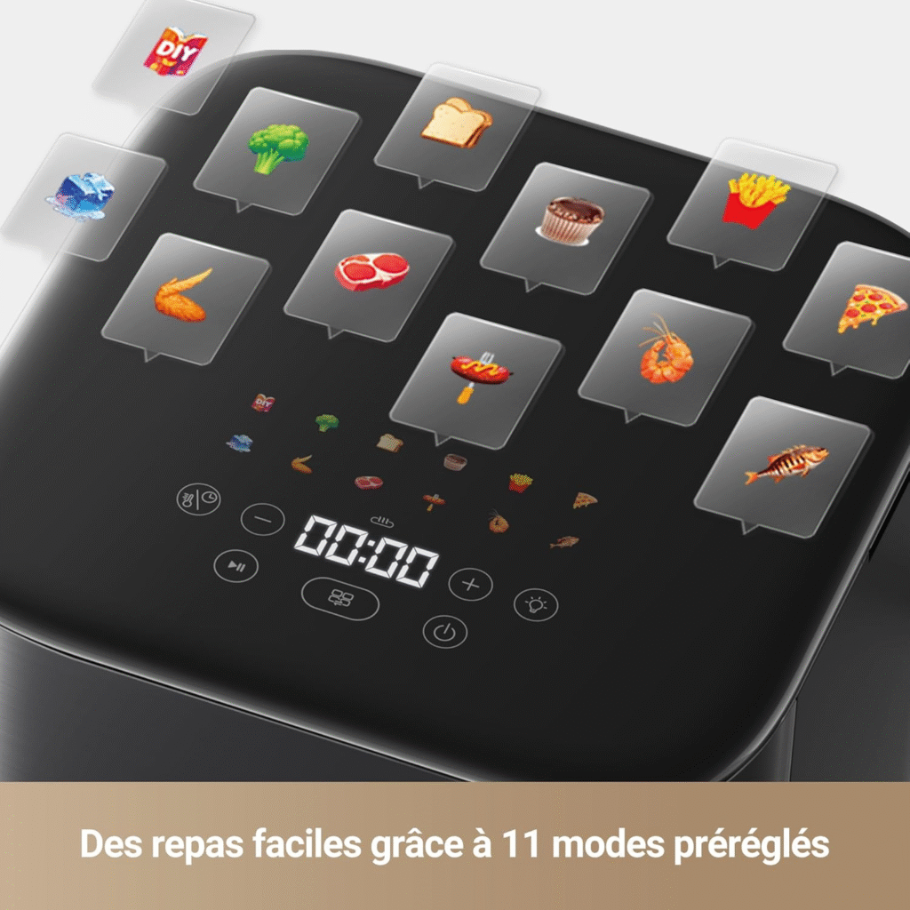 11 programmes préréglés pour simplifier la cuisson sur le Mova AeroChef FD10 Pro